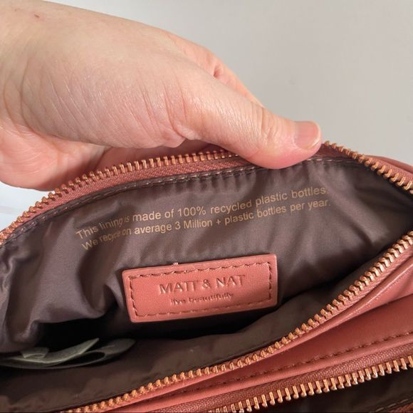 Matt & Nat Triple 3 Zip Vegan Leather Crossbody Bag - Picture 13 of 13